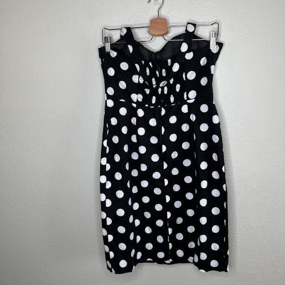 R & K Originals Womens y2k vintage Polka Dot Strapless Halter Dress Size 8 - Picture 9 of 10